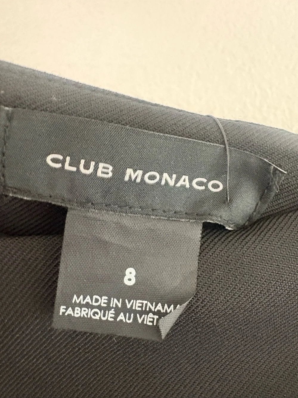 Club Monaco black A-line skirt high-waisted gold tone buttons size 8